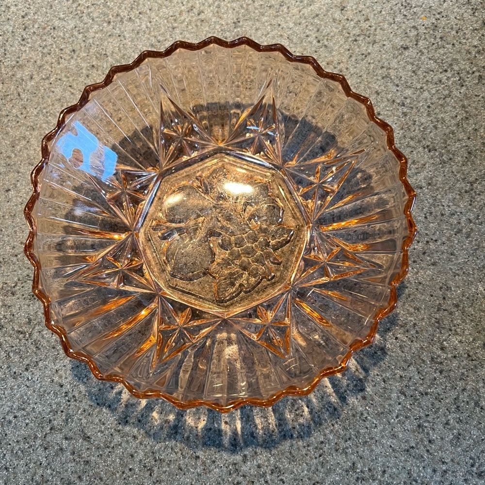 Vintage Pink Glass Bowl